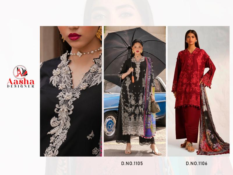 Aasha Sana Safinaz Vol 4 Cotton Dupatta Salwar Suits Wholesale catalog