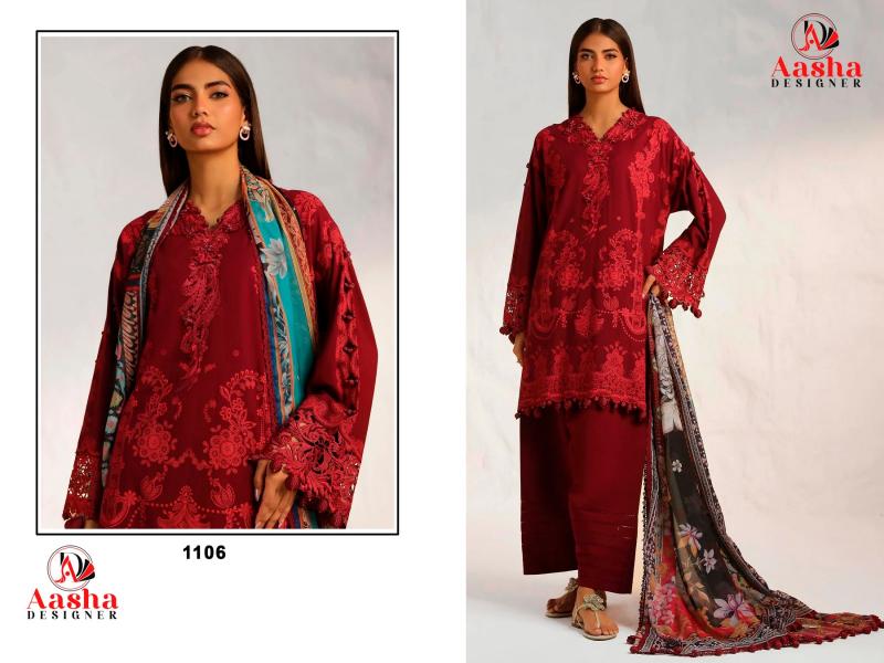 Aasha Sana Safinaz Vol 4 Cotton Dupatta Salwar Suits Wholesale catalog