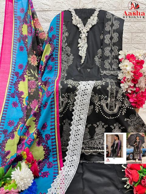 Aasha Sana Safinaz Vol 4 Cotton Dupatta Salwar Suits Wholesale catalog