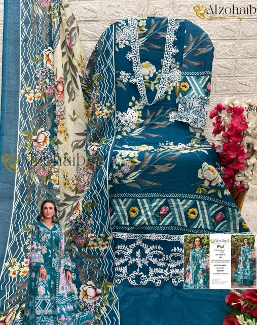 Alzohaib Elaf Chikankari Vol 2 Cotton Dupatta Pakistani Suits Wholesale catlaog 