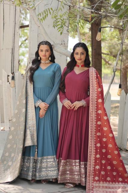 Anamika Vol 68 Georgette Fancy Gown With Dupatta wholesale catalog