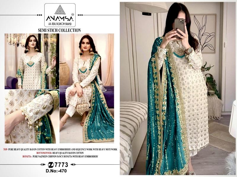 Anamsa 470 And 471 Rayon Salwar Kameez Wholesale catalog