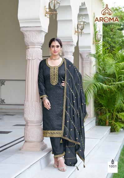Aroma Nazara Premium Silk Embroidered Salwar Kameez Wholesale catalog