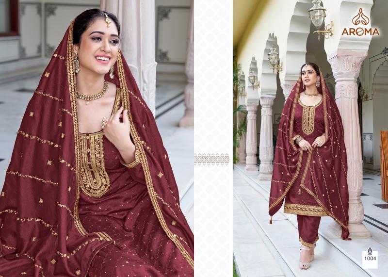 Aroma Nazara Premium Silk Embroidered Salwar Kameez Wholesale catalog