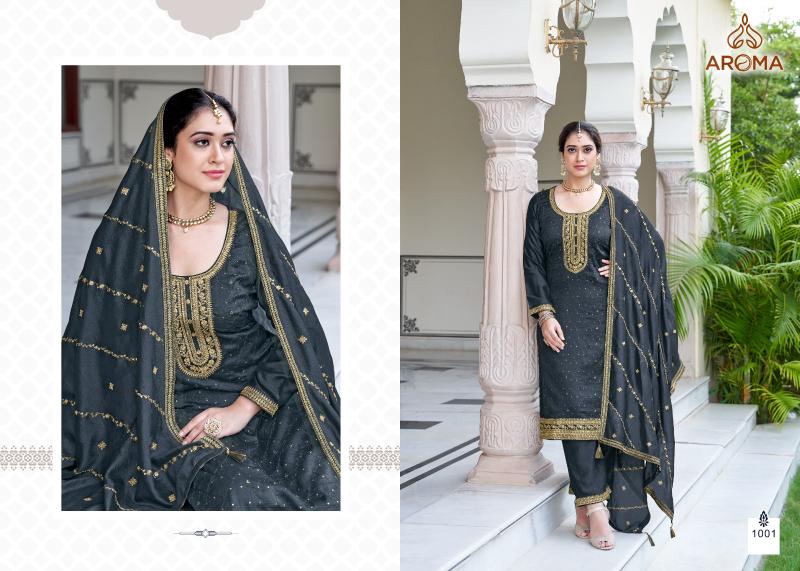Aroma Nazara Premium Silk Embroidered Salwar Kameez Wholesale catalog