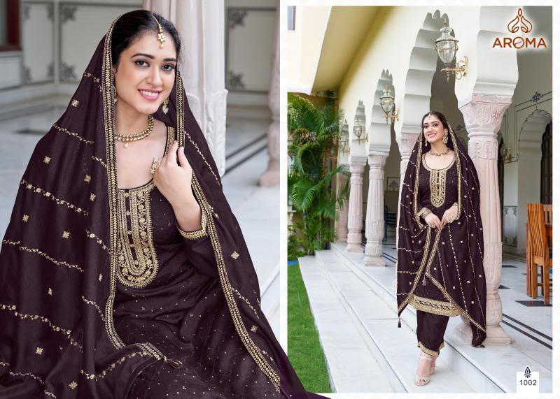 Aroma Nazara Premium Silk Embroidered Salwar Kameez Wholesale catalog