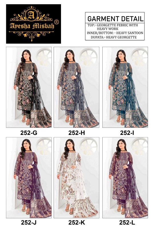 Ayesha Misbah 252 Georgette Salwar Kameez Wholesale catalog