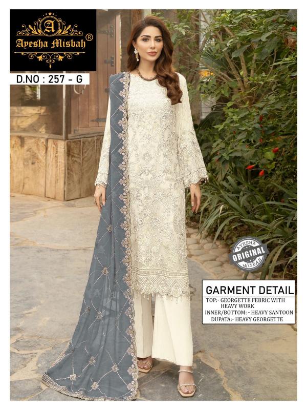 Ayesha Misbah 257 Georgette Salwar Kameez Wholesale catalog