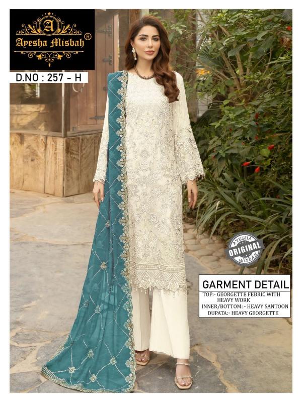 Ayesha Misbah 257 Georgette Salwar Kameez Wholesale catalog