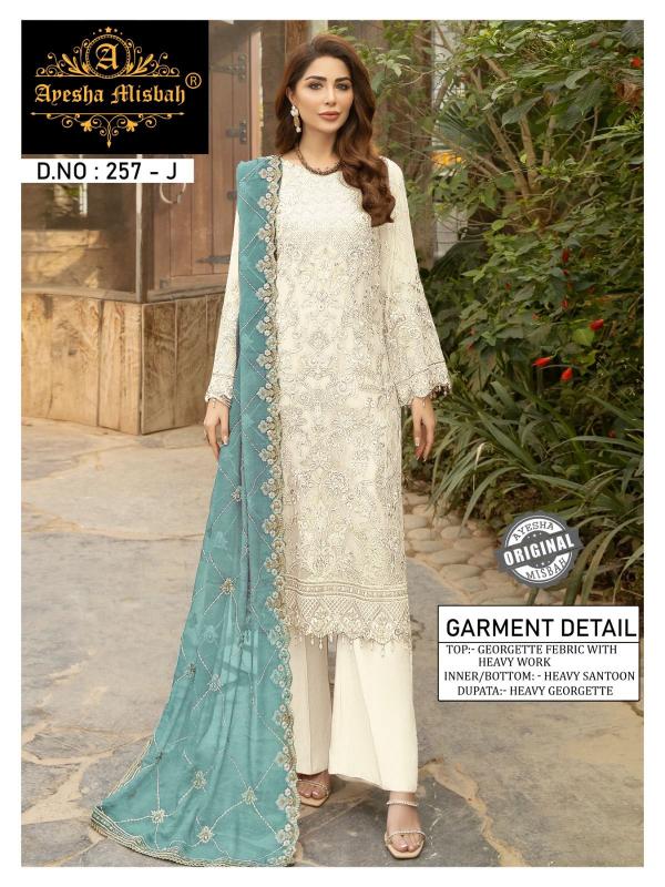 Ayesha Misbah 257 Georgette Salwar Kameez Wholesale catalog