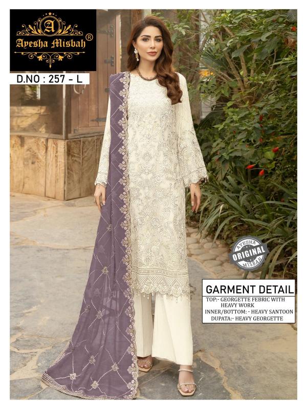 Ayesha Misbah 257 Georgette Salwar Kameez Wholesale catalog