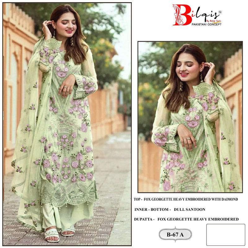 Bilqis B 67 Georgette Salwar Kameez Wholesale catalog