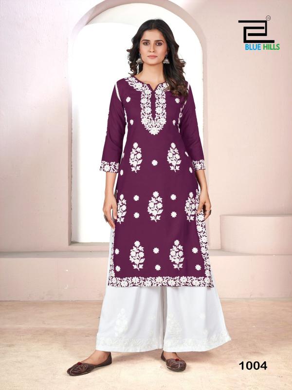 Blue Hills Victoria Rayon Fancy Kurti With Plazzo wholesale catalog