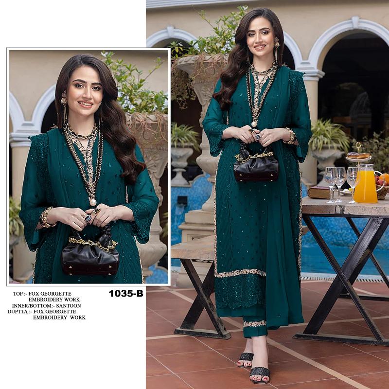 Ct 1035 Georgette Embroidered Salwar Kameez Wholesale catalog