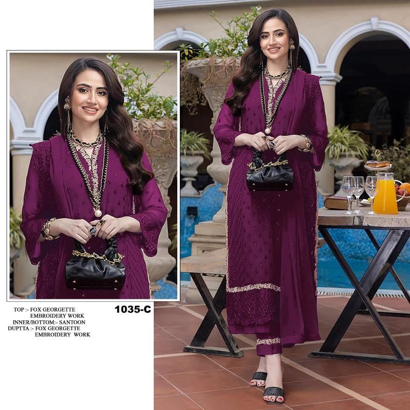 Ct 1035 Georgette Embroidered Salwar Kameez Wholesale catalog