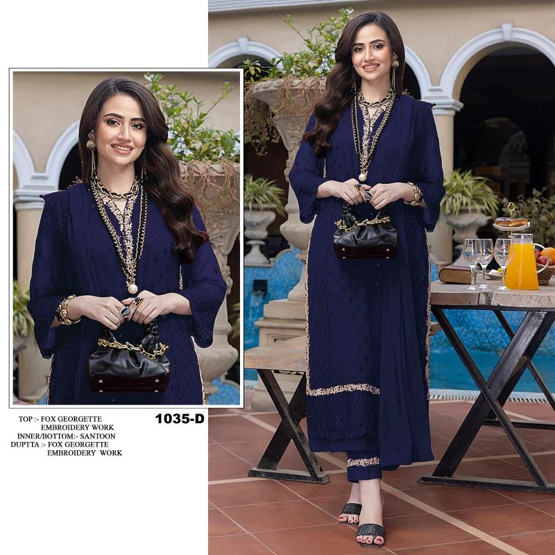 Ct 1035 Georgette Embroidered Salwar Kameez Wholesale catalog