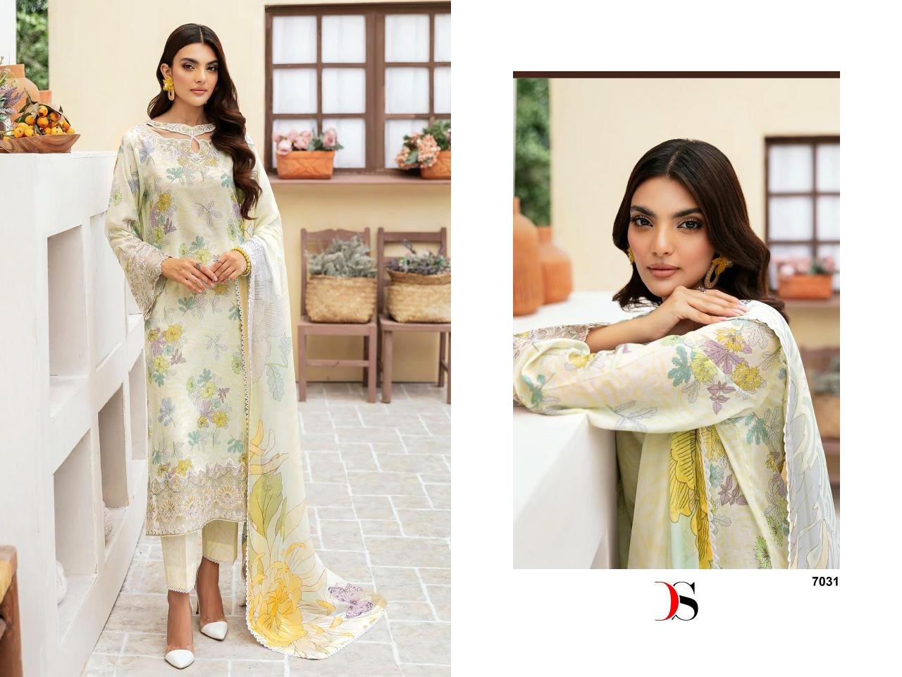 Deepsy Ramsha Rangrez Luxury Lawn 24 Vol 3 Chiffon Dupatta Suit wholesale catalog