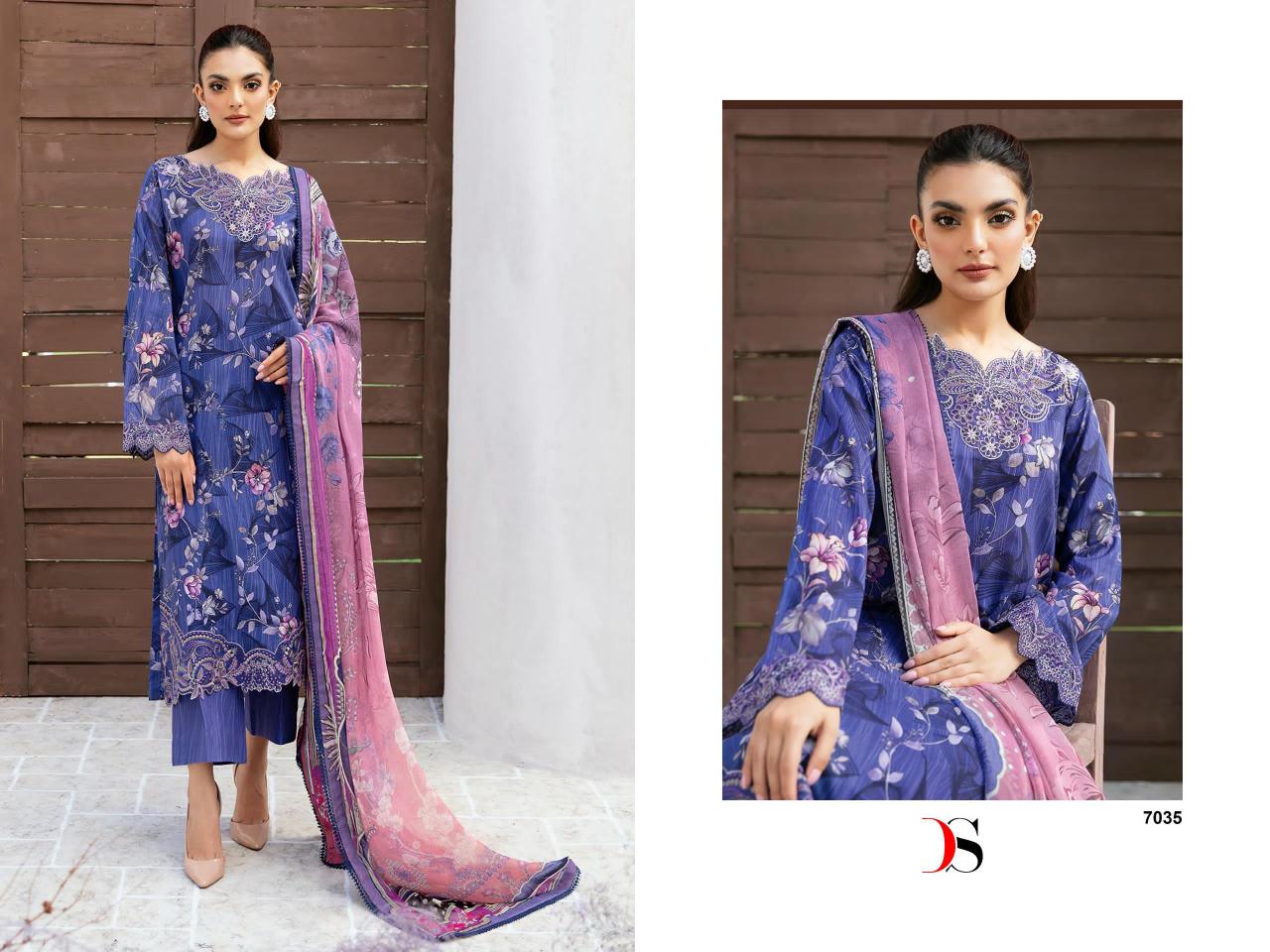Deepsy Ramsha Rangrez Luxury Lawn 24 Vol 3 Chiffon Dupatta Suit wholesale catalog