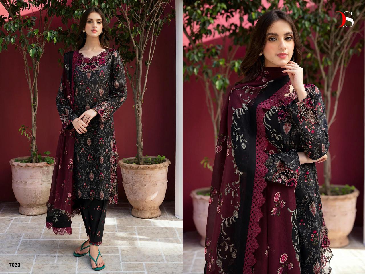 Deepsy Ramsha Rangrez Luxury Lawn 24 Vol 3 Chiffon Dupatta Suit wholesale catalog
