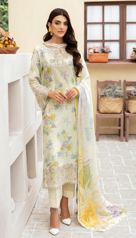 Deepsy Ramsha Rangrez Luxury Lawn 24 Vol 3 Chiffon Dupatta Suit wholesale catalog