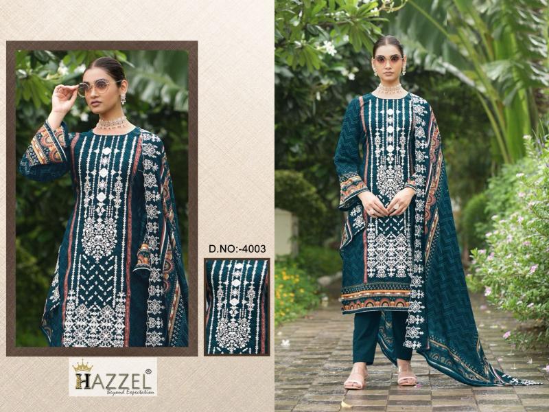 Hazzel 4001 To 4003 Lawn Cotton Salwar Kameez wholesale catalog