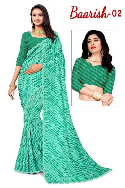KAMYA BAARISH vol 2 SIROSKI BORDER LEHARIYA PRINT saree wholesale market surat gujarat