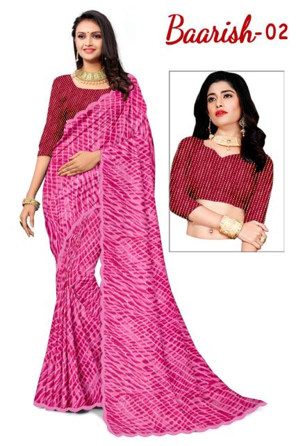 KAMYA BAARISH vol 2 SIROSKI BORDER LEHARIYA PRINT saree wholesale market surat gujarat