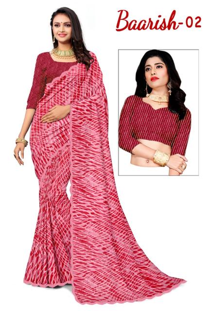 KAMYA BAARISH vol 2 SIROSKI BORDER LEHARIYA PRINT saree wholesale market surat gujarat