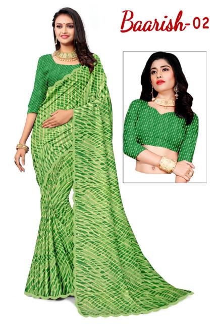 KAMYA BAARISH vol 2 SIROSKI BORDER LEHARIYA PRINT saree wholesale market surat gujarat