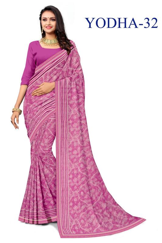 KAMYA YODHA CHIFFON PRINTED LACE WORK surat sarees wholesale shops