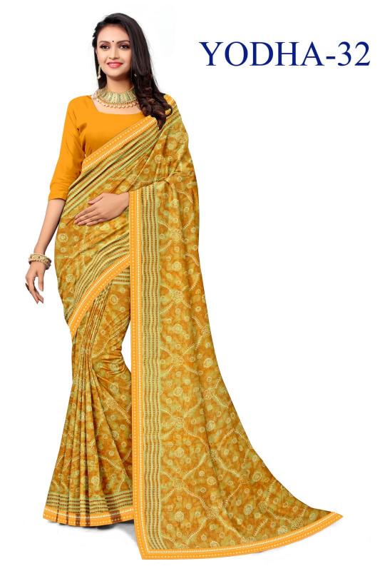 KAMYA YODHA CHIFFON PRINTED LACE WORK surat sarees wholesale shops