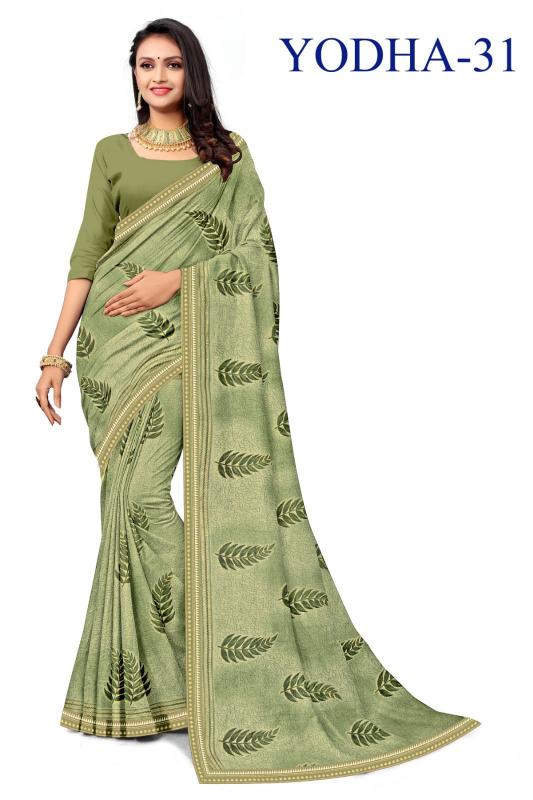 KAMYA YODHA CHIFFON PRINTED LACE WORK surat sarees wholesale shops
