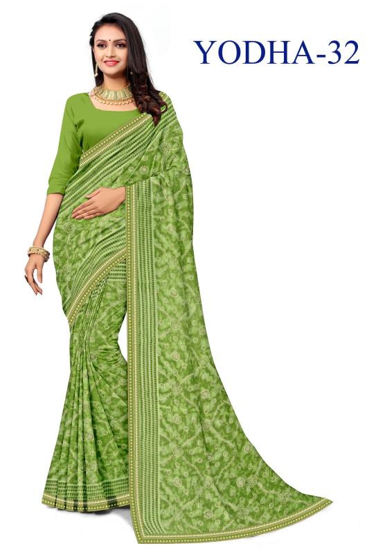 KAMYA YODHA CHIFFON PRINTED LACE WORK surat sarees wholesale shops