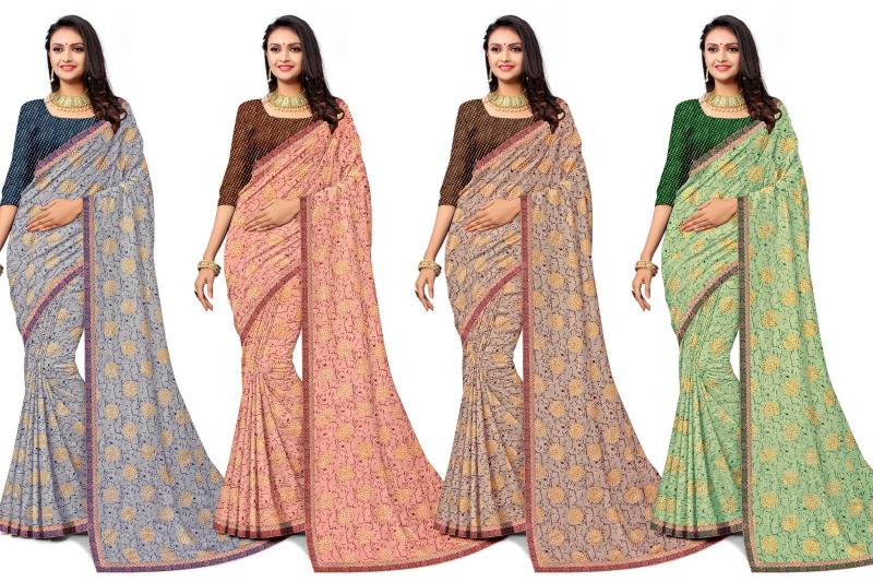 KAMYA SUNITA vol4 ZOMATO JARI PRINTED LACE BORDER surat sarees wholesale price