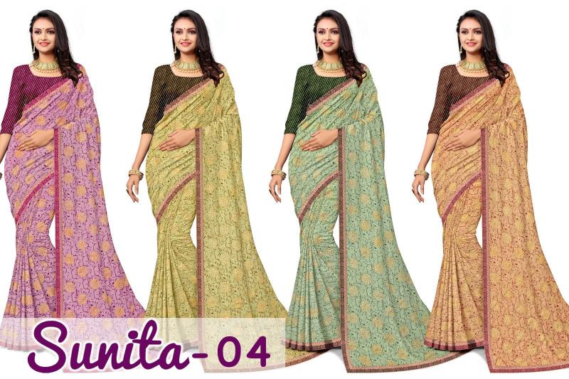 KAMYA SUNITA vol4 ZOMATO JARI PRINTED LACE BORDER surat sarees wholesale price