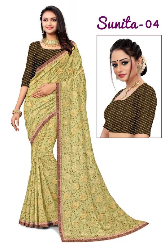 KAMYA SUNITA vol4 ZOMATO JARI PRINTED LACE BORDER surat sarees wholesale price