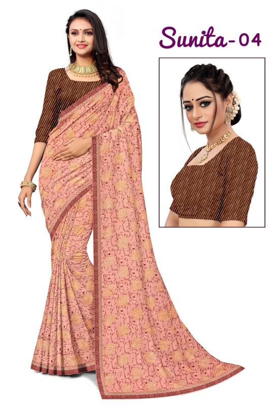 KAMYA SUNITA vol4 ZOMATO JARI PRINTED LACE BORDER surat sarees wholesale price