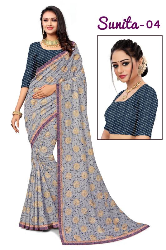 KAMYA SUNITA vol4 ZOMATO JARI PRINTED LACE BORDER surat sarees wholesale price
