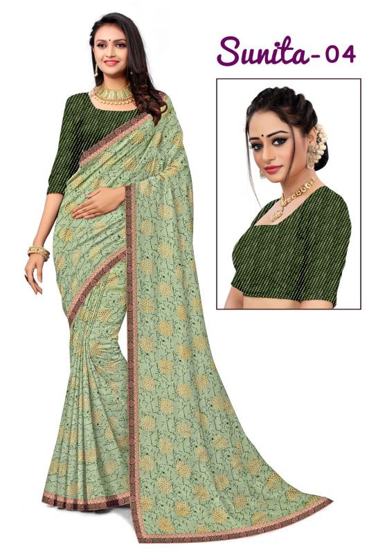 KAMYA SUNITA vol4 ZOMATO JARI PRINTED LACE BORDER surat sarees wholesale price