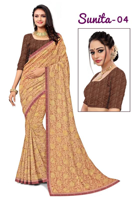 KAMYA SUNITA vol4 ZOMATO JARI PRINTED LACE BORDER surat sarees wholesale price