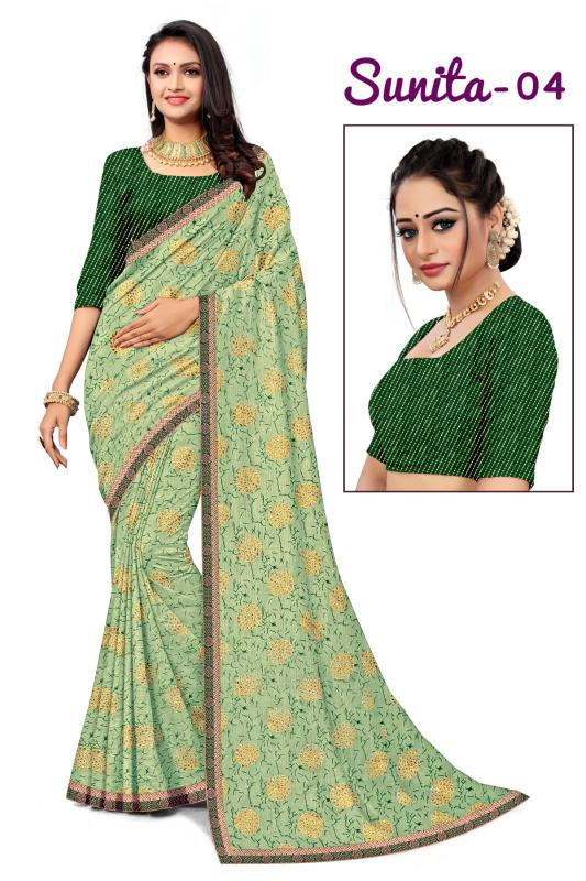 KAMYA SUNITA vol4 ZOMATO JARI PRINTED LACE BORDER surat sarees wholesale price