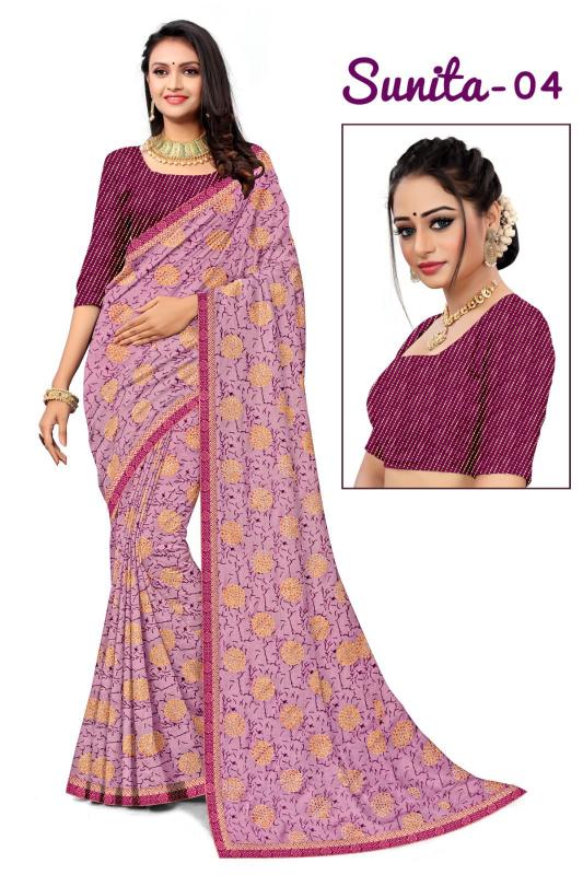KAMYA SUNITA vol4 ZOMATO JARI PRINTED LACE BORDER surat sarees wholesale price