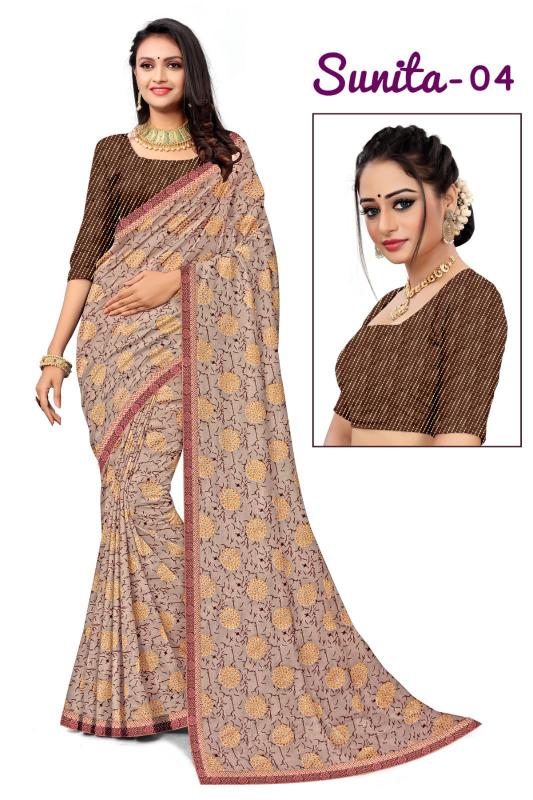 KAMYA SUNITA vol4 ZOMATO JARI PRINTED LACE BORDER surat sarees wholesale price