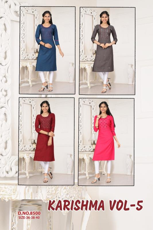 Karishma Vol 5 Rayon Kurti Kids Wear wholesale catalog