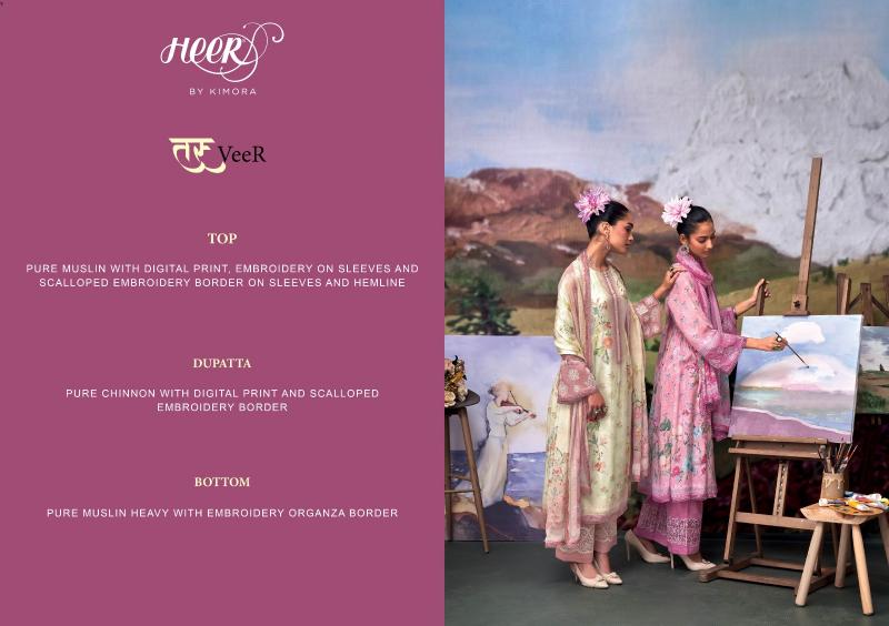 Kimora Heer Tasveer Muslin Digital Printed Salwar Suits wholesale catalog