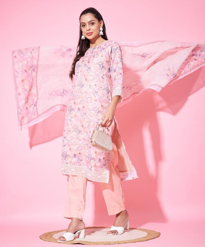 Label Khoj 9722 Linen Digital Printed Kurti Bottom With Dupatta wholeslae catalog