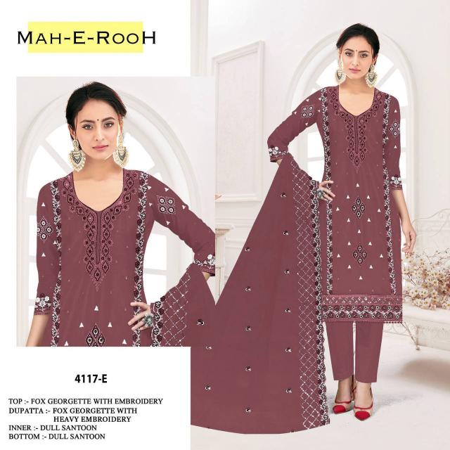 Mah E Rooh 4117 A To F Georgette Salwar Suit wholesale catalog