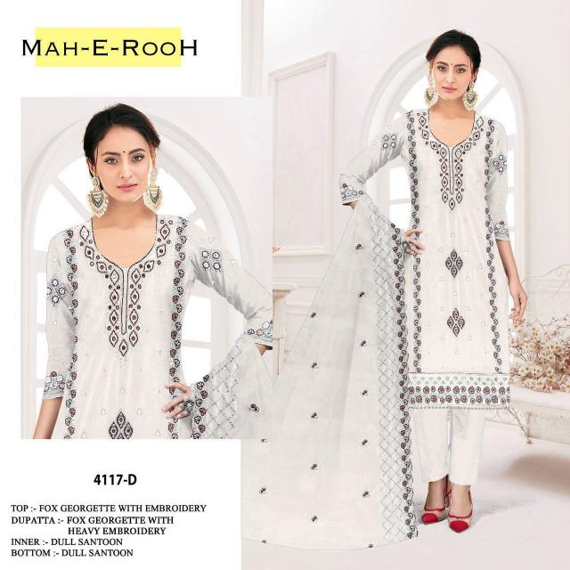 Mah E Rooh 4117 A To F Georgette Salwar Suit wholesale catalog