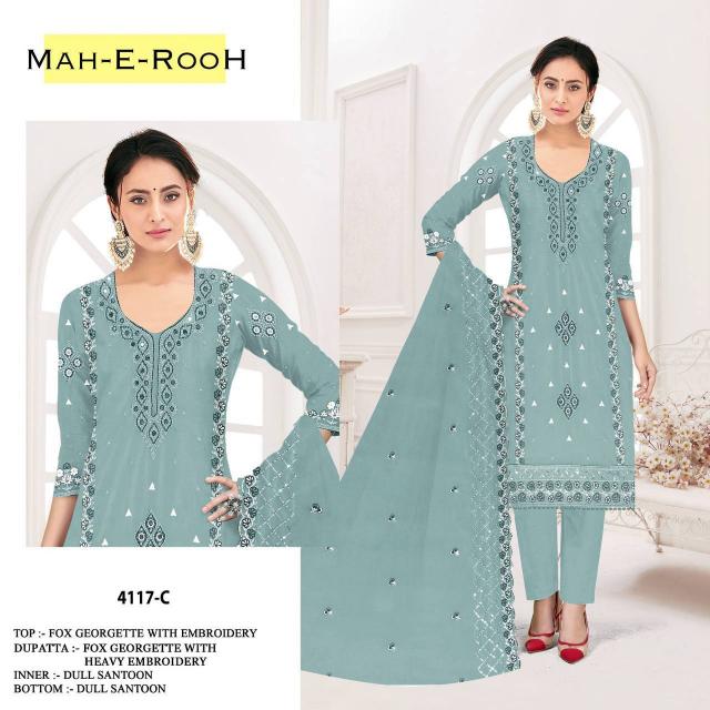Mah E Rooh 4117 A To F Georgette Salwar Suit wholesale catalog