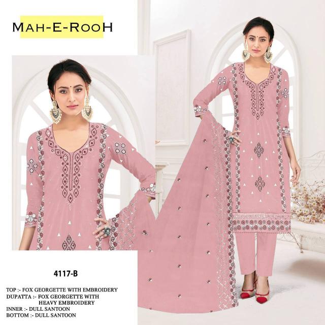 Mah E Rooh 4117 A To F Georgette Salwar Suit wholesale catalog